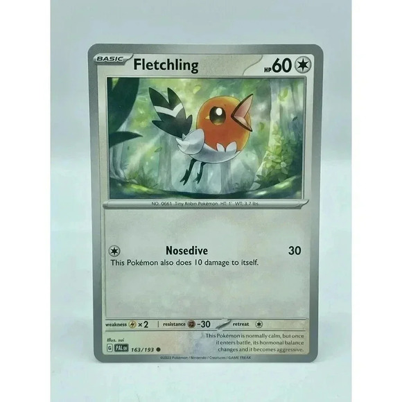 Fletchling 163/193 Common Paldea Evolved Non-Holo‎ Pokemon TCG Mint Unplayed - Picture 1 of 6
